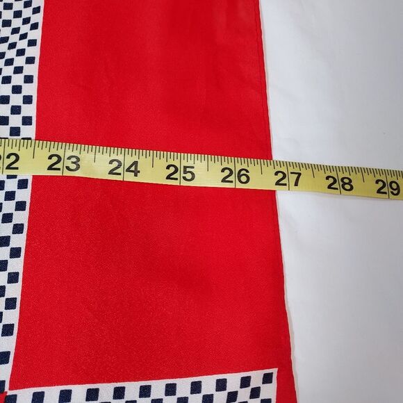 Vintage 60s Red White Blue Square Acetate Scarf Made in Japan - Picture 8 of 9